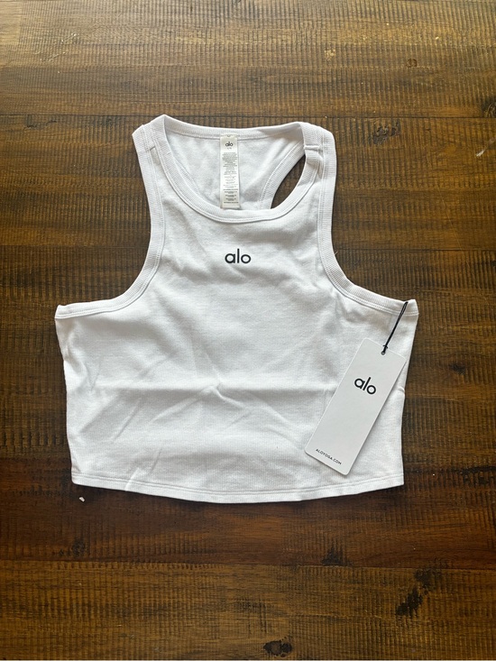 ALO Yoga Tops - ALO Yoga White Racerback Crop Top